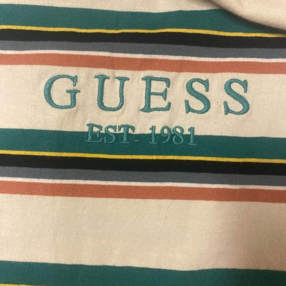 Vintage Guess Multicolor Embroidered Striped Shirt 90’s - Picture 4 of 7